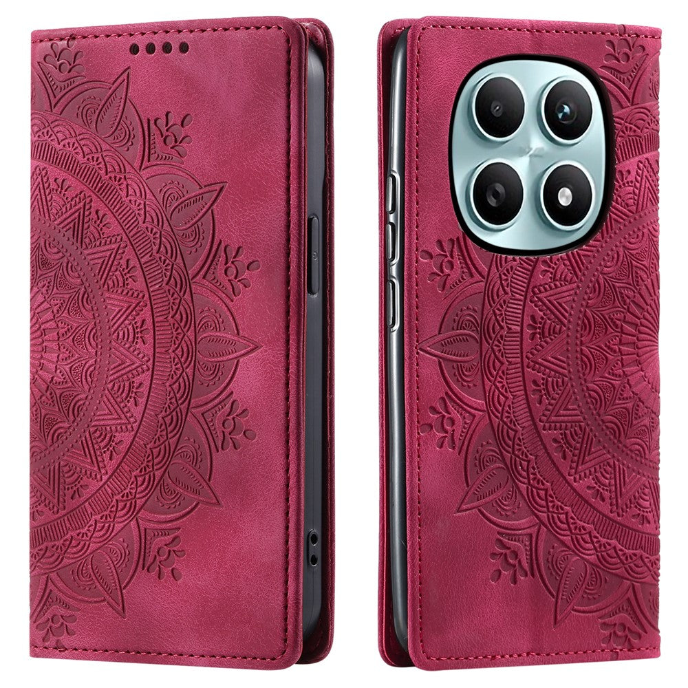 For Xiaomi Redmi Note 15 4G (Global) Case Magnetic Closing Leather Phone Cover Pattern Imprinted - Rose