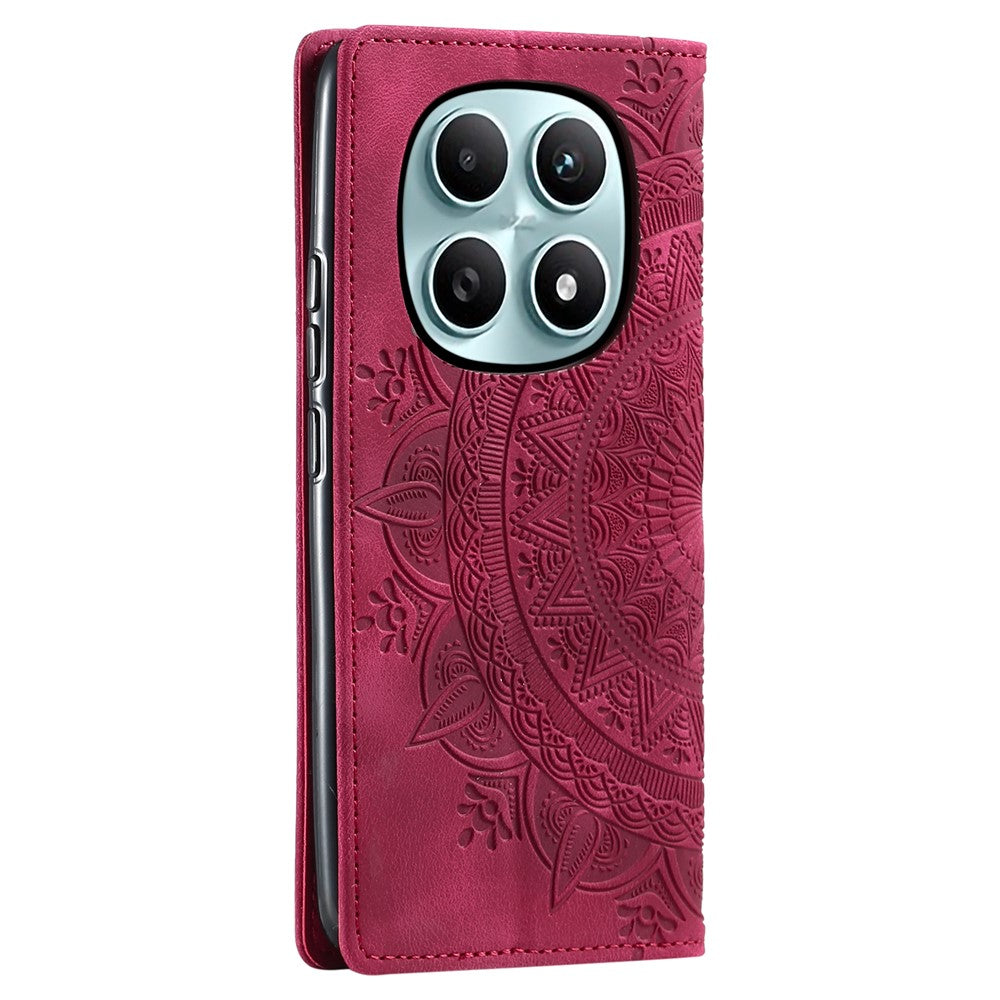 For Xiaomi Redmi Note 15 4G (Global) Case Magnetic Closing Leather Phone Cover Pattern Imprinted - Rose