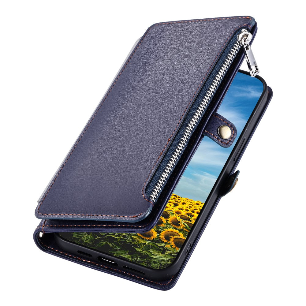 For Xiaomi Redmi Note 15 4G (Global) Case TPU + PU Leather Wallet Phone Cover with Wrist Strap - Blue