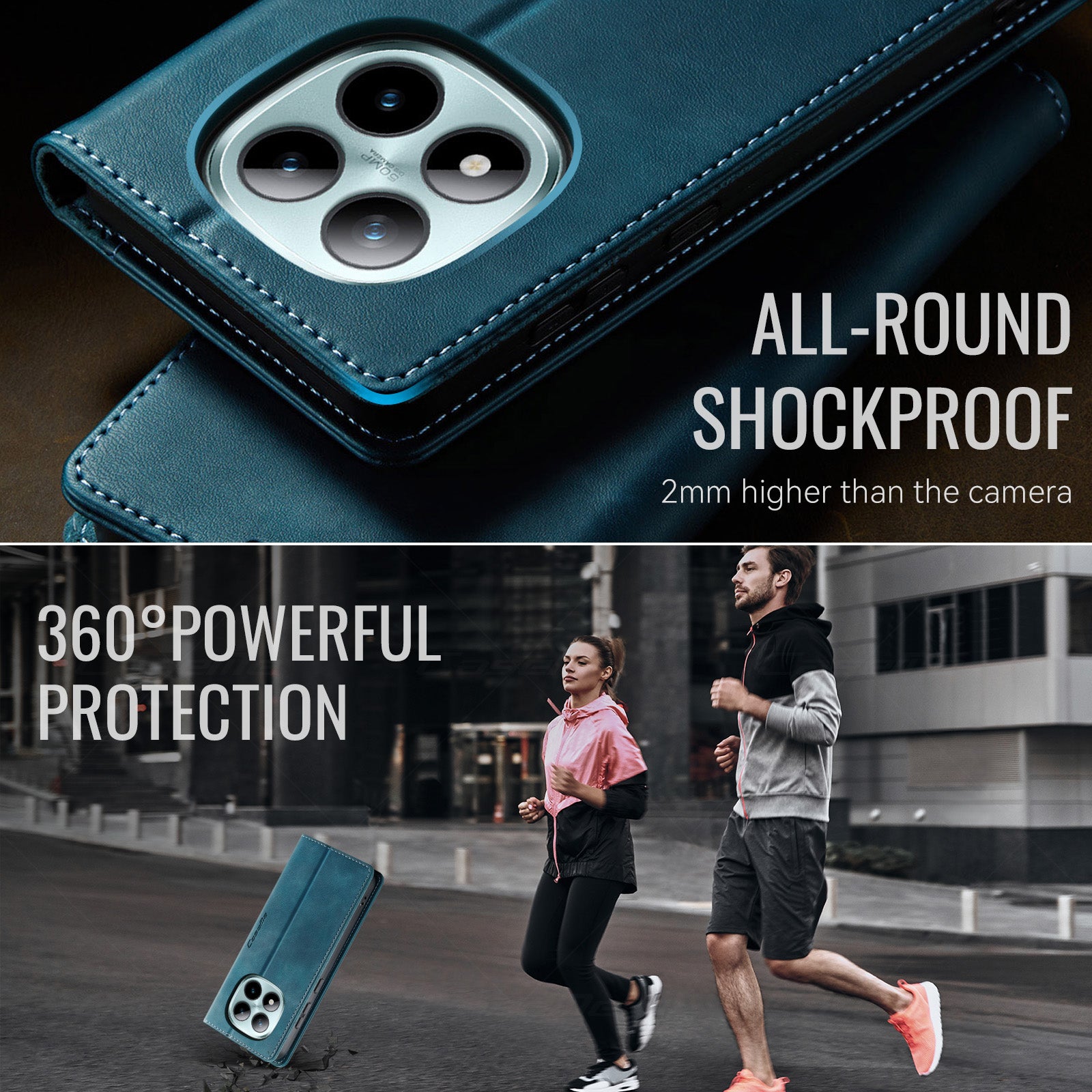 For Xiaomi Poco M8 Pro 5G / Redmi Note 15 Pro+ 5G (Global) Case CASEME 033 Series RFID Blocking Wallet Stand Calf Texture Leather Phone Cover - Green