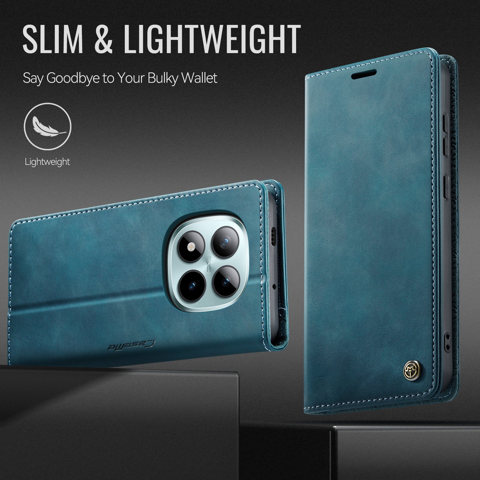 For Xiaomi Poco M8 Pro 5G / Redmi Note 15 Pro+ 5G (Global) Case CASEME 033 Series RFID Blocking Wallet Stand Calf Texture Leather Phone Cover - Green