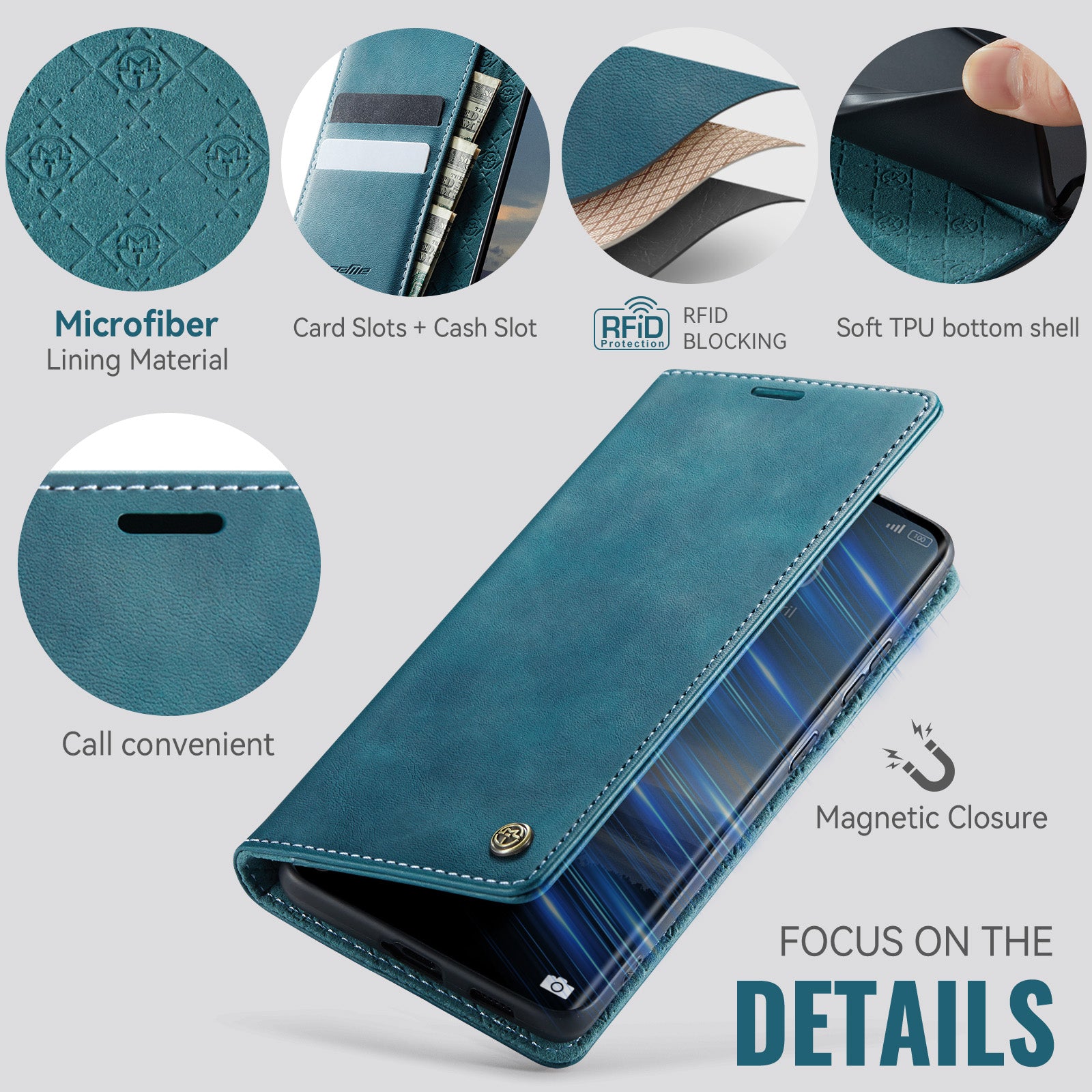 For Xiaomi Poco M8 5G / Redmi Note 15 5G (Global) Case CASEME 033 Series RFID Blocking Wallet Stand Calf Texture Leather Phone Cover - Green
