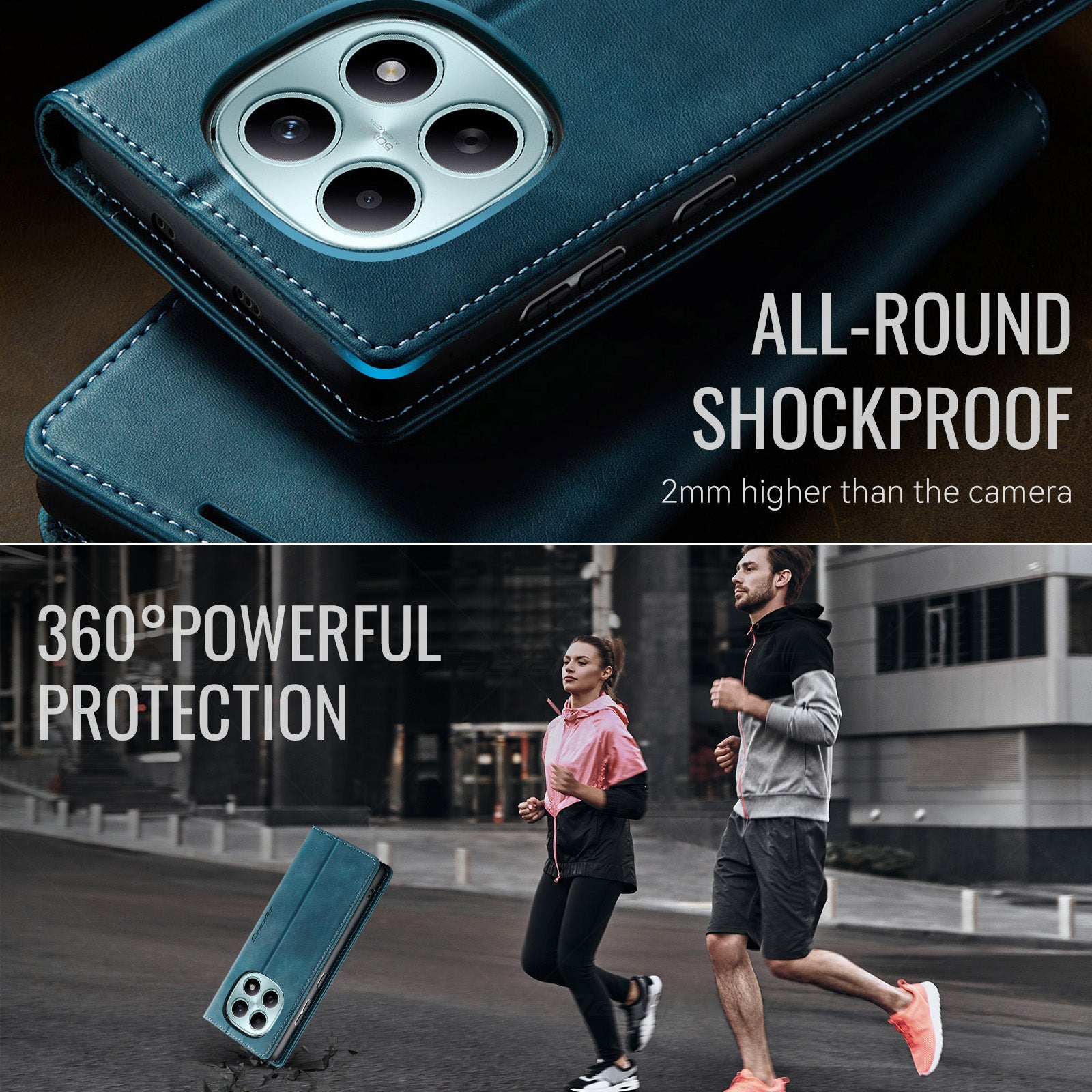For Xiaomi Poco M8 5G / Redmi Note 15 5G (Global) Case CASEME 033 Series RFID Blocking Wallet Stand Calf Texture Leather Phone Cover - Green