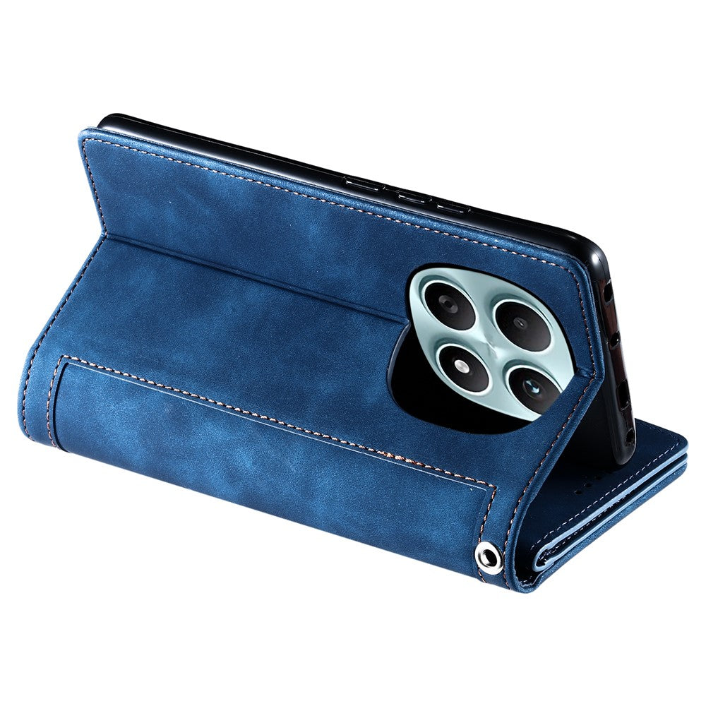 For Xiaomi Redmi Note 15 4G (Global) Case 9 Card Slots Zipper Wallet PU Leather Phone Cover with Wrist Strap - Blue