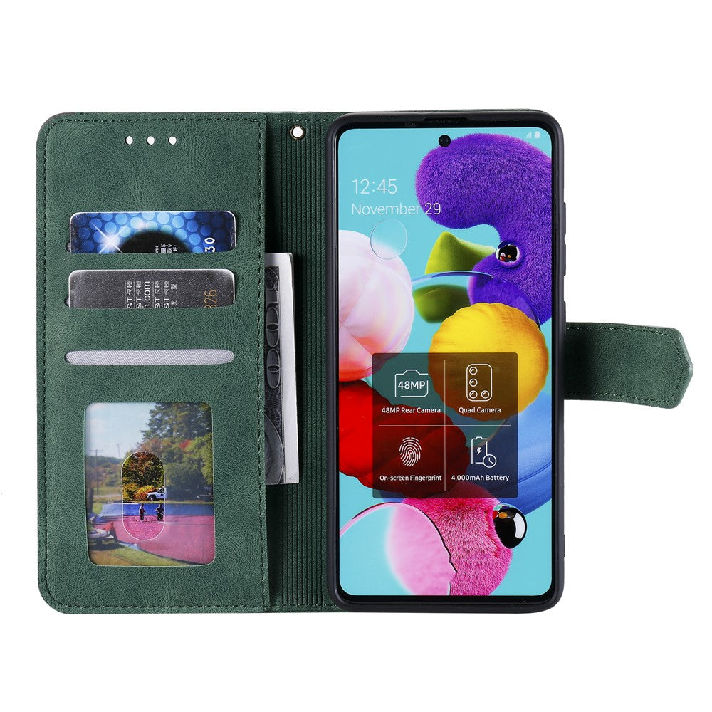 For Xiaomi Redmi Note 15 4G (Global) Leather Case Splicing Stitching Wallet Phone Cover with Wrist Strap - Green