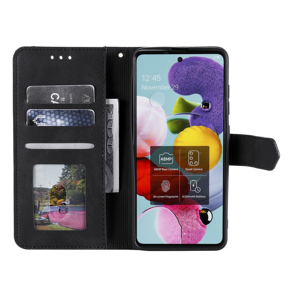 For Xiaomi Redmi Note 15 4G (Global) Leather Case Splicing Stitching Wallet Phone Cover with Wrist Strap - Black