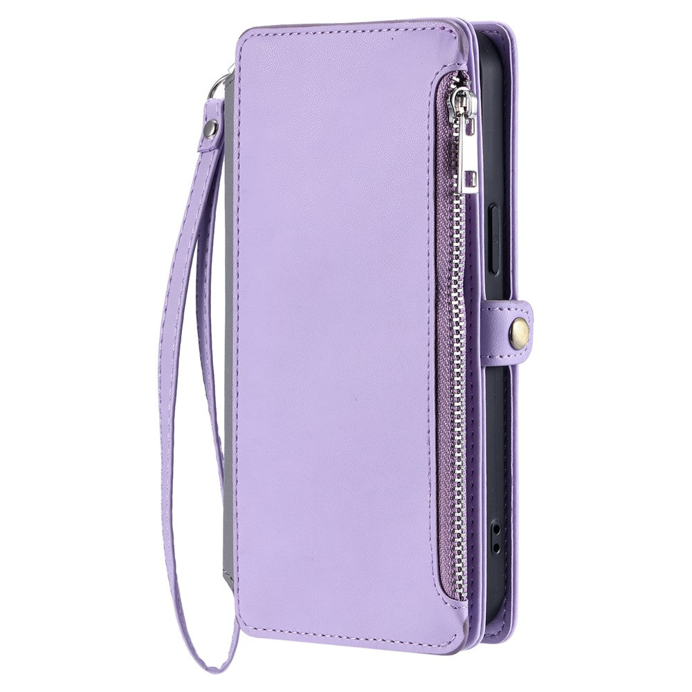 For Xiaomi Redmi Note 15 Pro 4G (Global) Case TPU + PU Leather Wallet Phone Cover with Wrist Strap - Purple