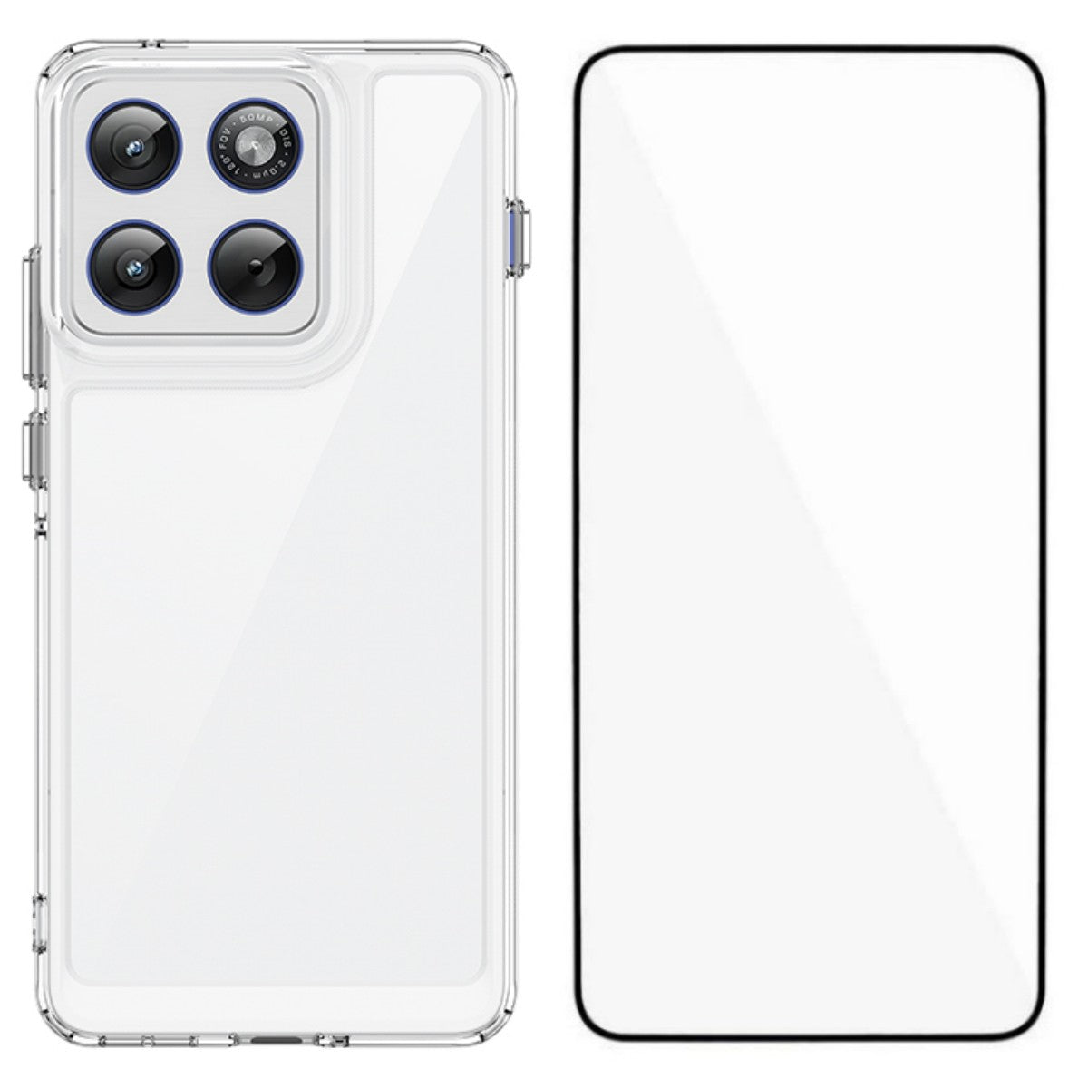 For Motorola Edge 70 5G Case WANLONFENG MF Series TPU Acrylic Clear Phone Cover with Tempered Glass Film - Transparent