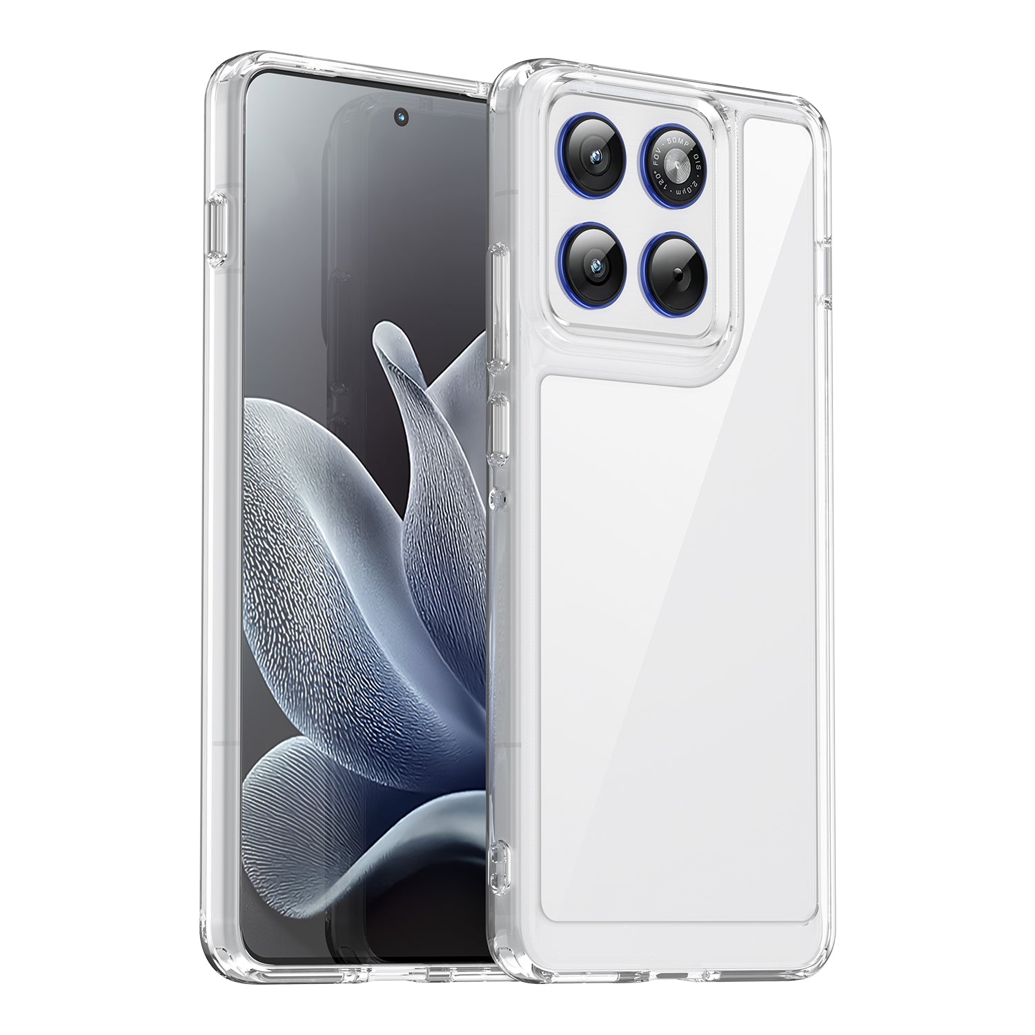 For Motorola Edge 70 5G Case WANLONFENG MF Series TPU Acrylic Clear Phone Cover with Tempered Glass Film - Transparent