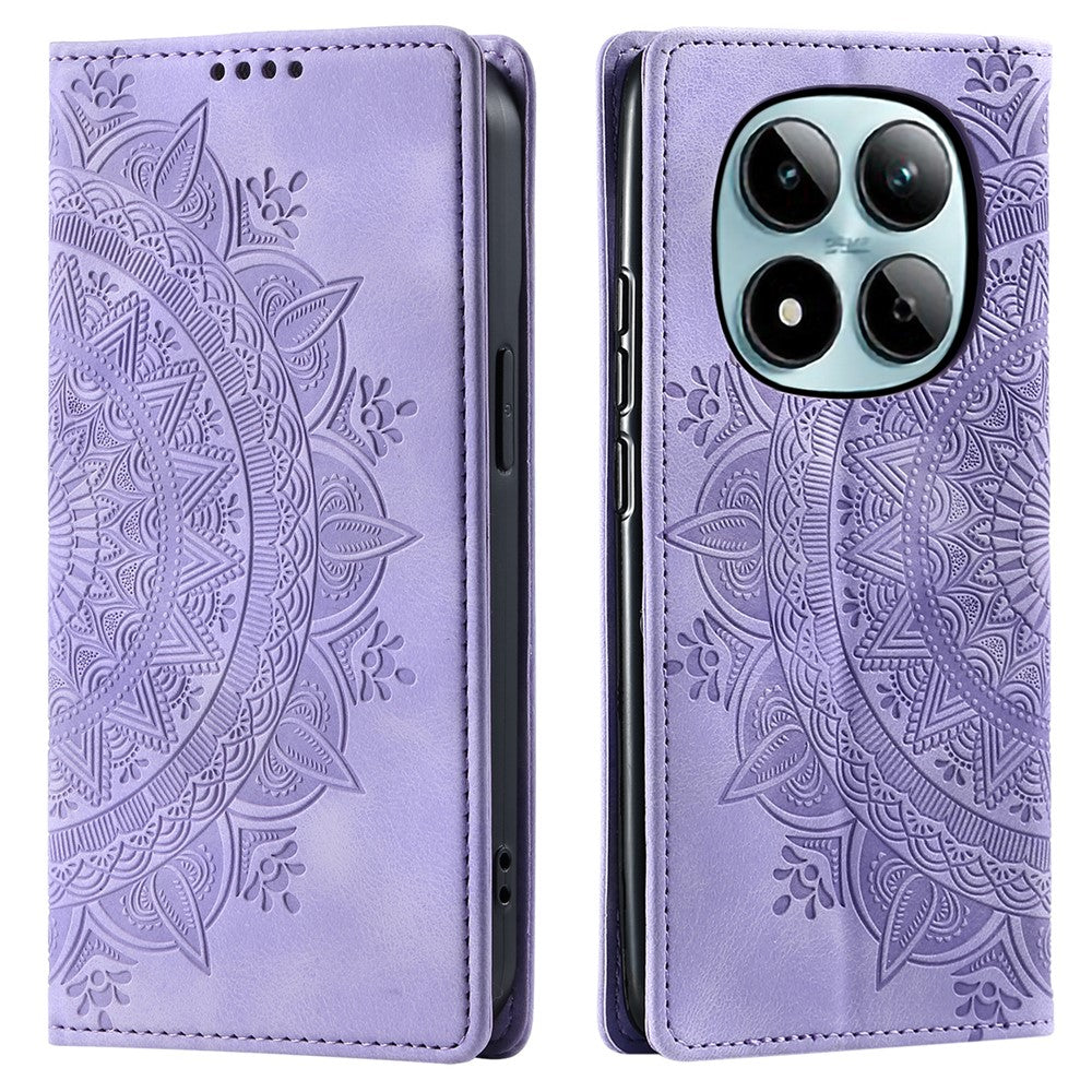 For Xiaomi Redmi Note 15 Pro 4G (Global) Case Magnetic Closing Leather Phone Cover Pattern Imprinted - Purple