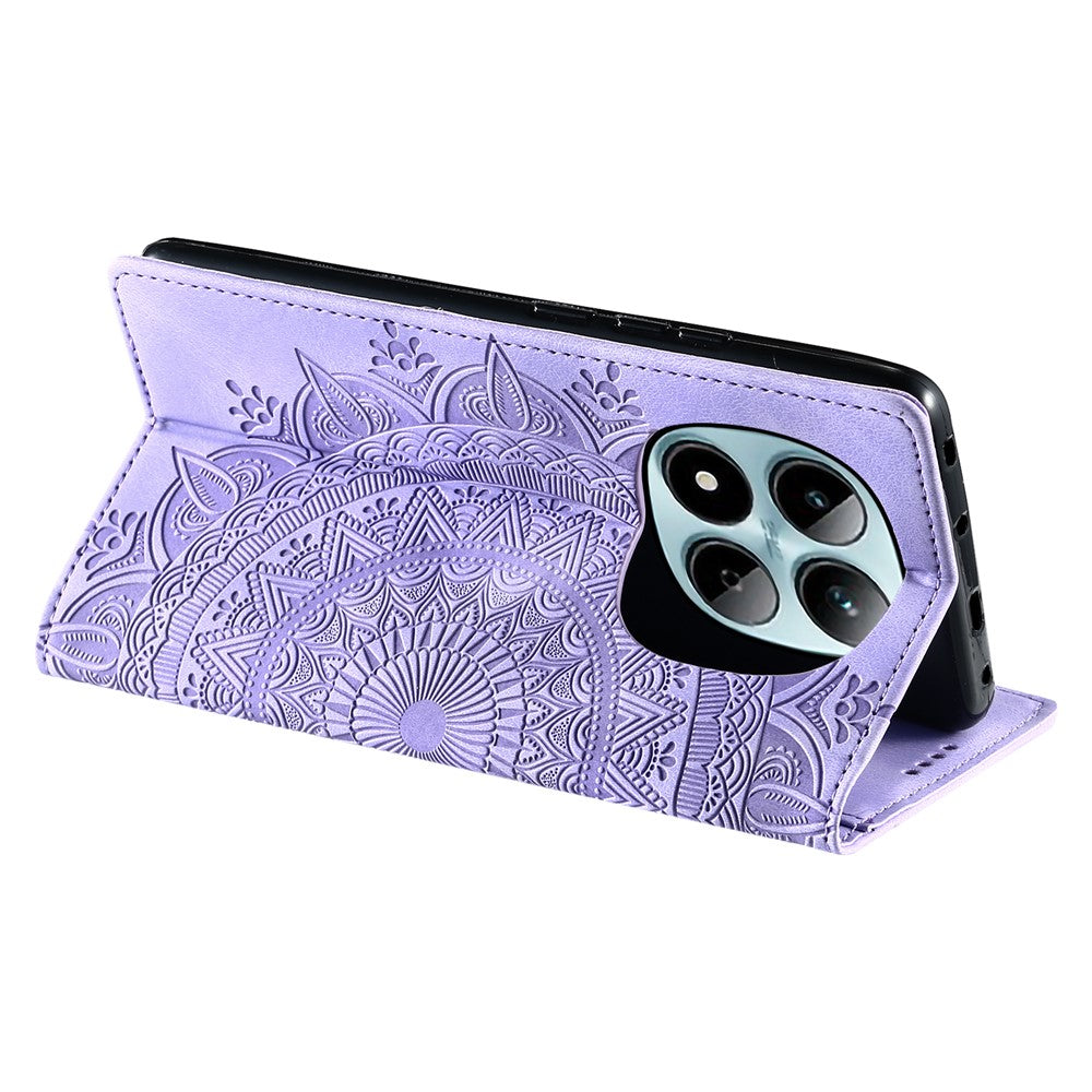 For Xiaomi Redmi Note 15 Pro 4G (Global) Case Magnetic Closing Leather Phone Cover Pattern Imprinted - Purple
