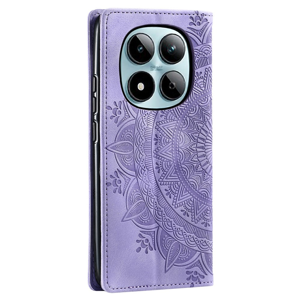 For Xiaomi Redmi Note 15 Pro 4G (Global) Case Magnetic Closing Leather Phone Cover Pattern Imprinted - Purple