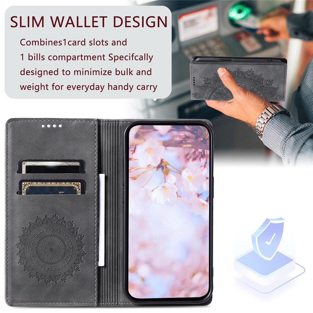 For Xiaomi Redmi Note 15 Pro 4G (Global) Case Magnetic Closing Leather Phone Cover Pattern Imprinted - Grey
