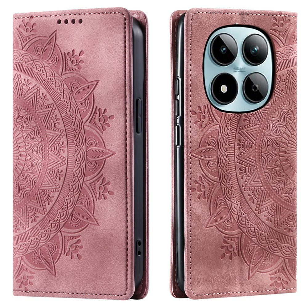 For Xiaomi Redmi Note 15 Pro 4G (Global) Case Magnetic Closing Leather Phone Cover Pattern Imprinted - Rose Gold
