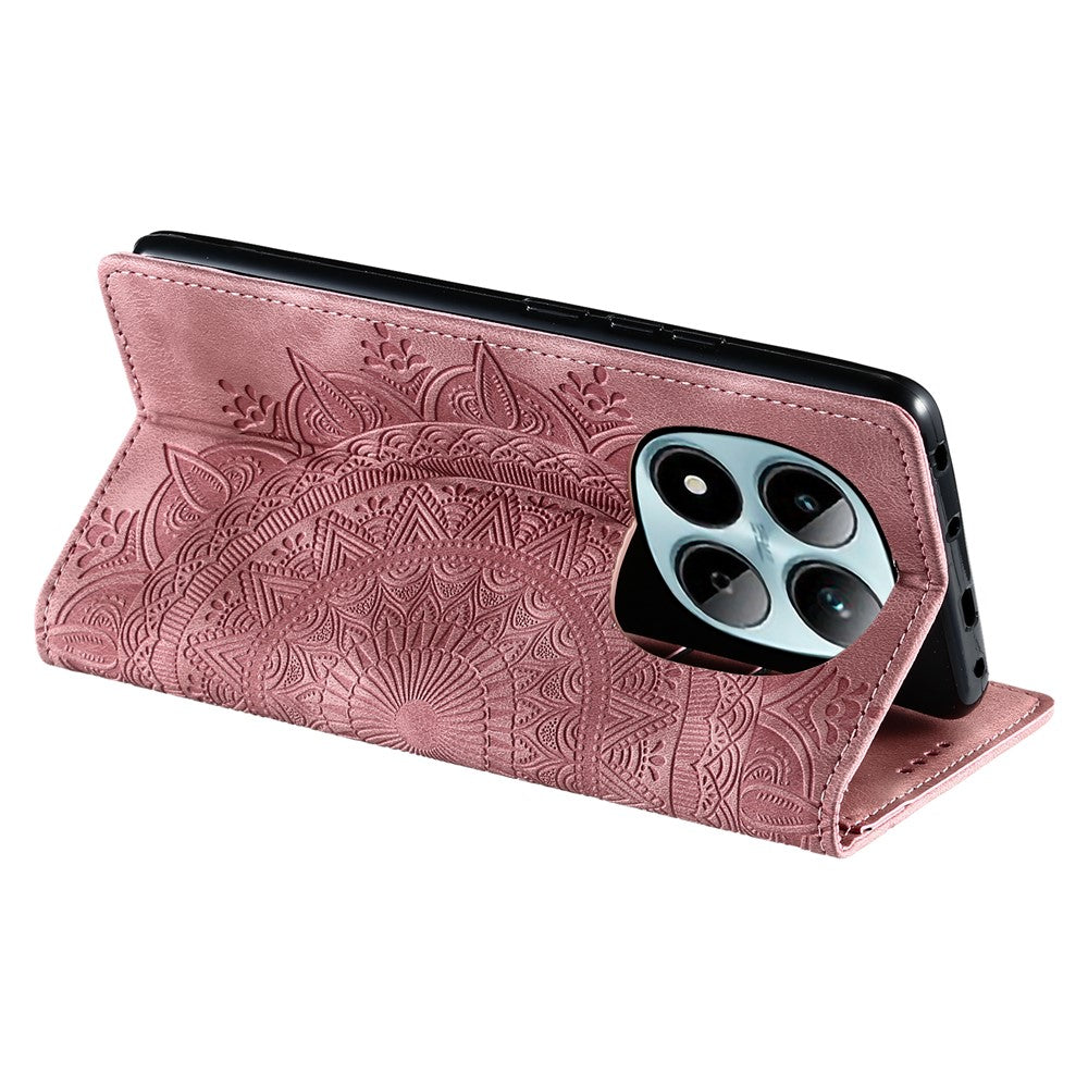 For Xiaomi Redmi Note 15 Pro 4G (Global) Case Magnetic Closing Leather Phone Cover Pattern Imprinted - Rose Gold