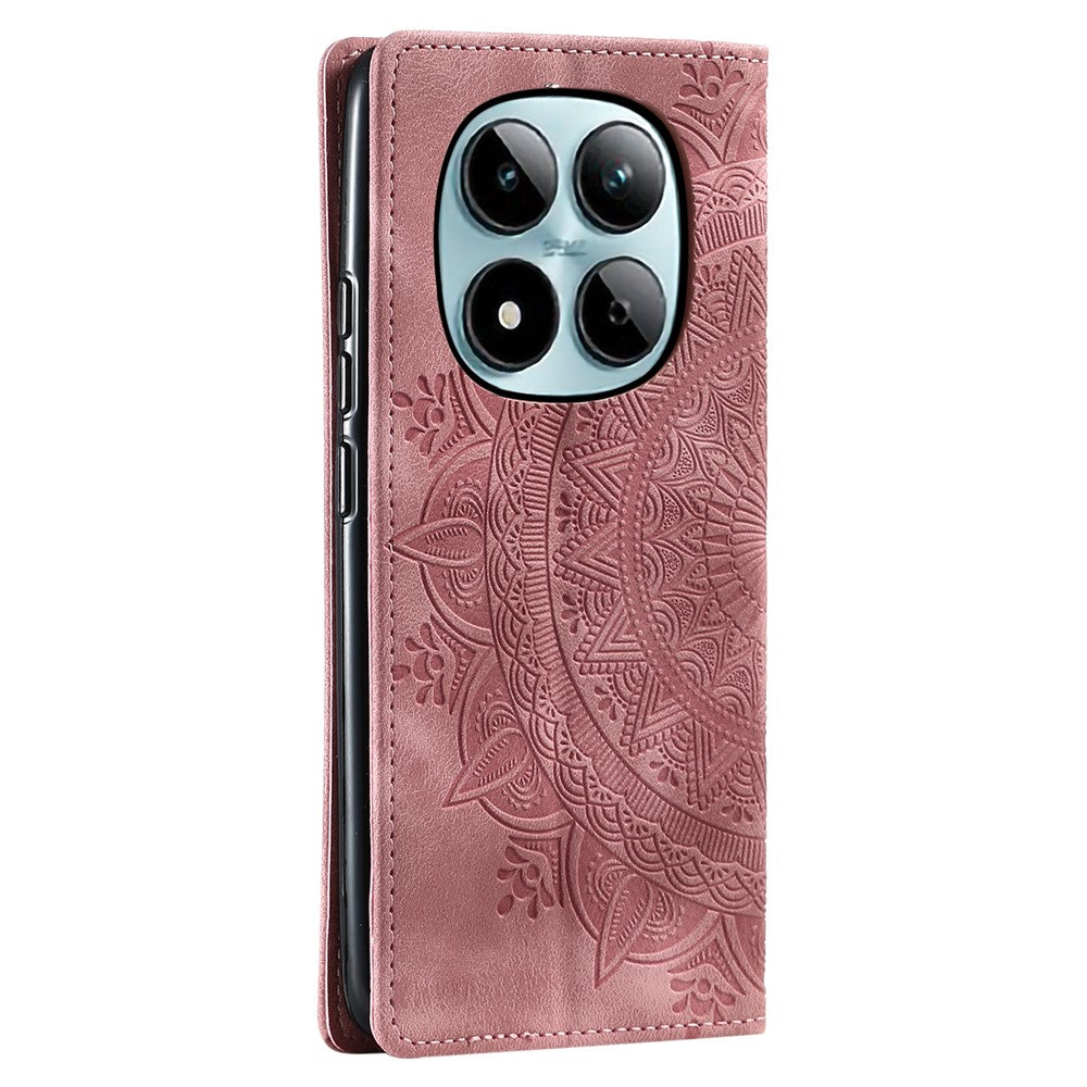 For Xiaomi Redmi Note 15 Pro 4G (Global) Case Magnetic Closing Leather Phone Cover Pattern Imprinted - Rose Gold
