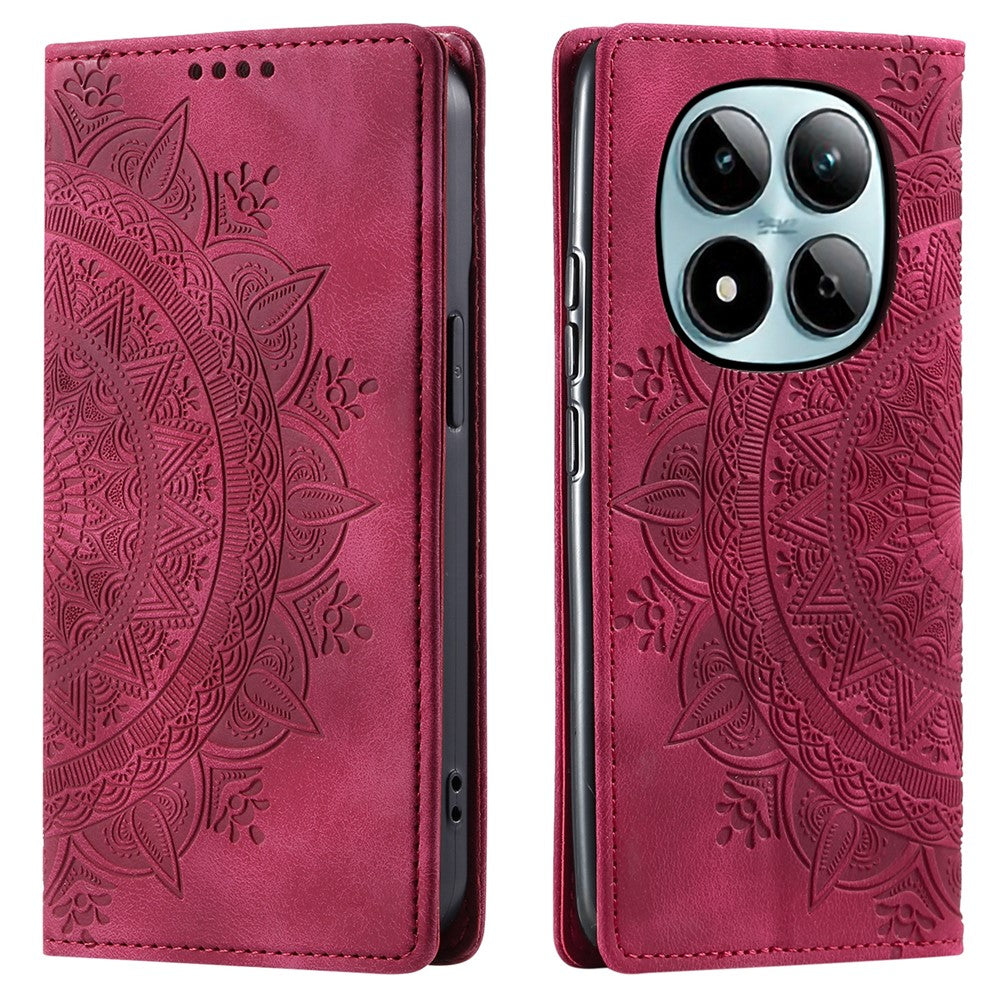 For Xiaomi Redmi Note 15 Pro 4G (Global) Case Magnetic Closing Leather Phone Cover Pattern Imprinted - Rose