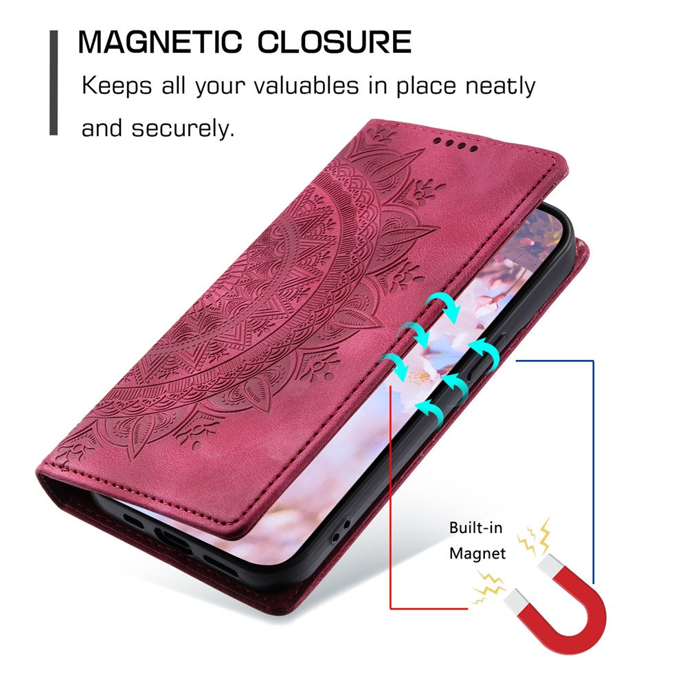 For Xiaomi Redmi Note 15 Pro 4G (Global) Case Magnetic Closing Leather Phone Cover Pattern Imprinted - Rose