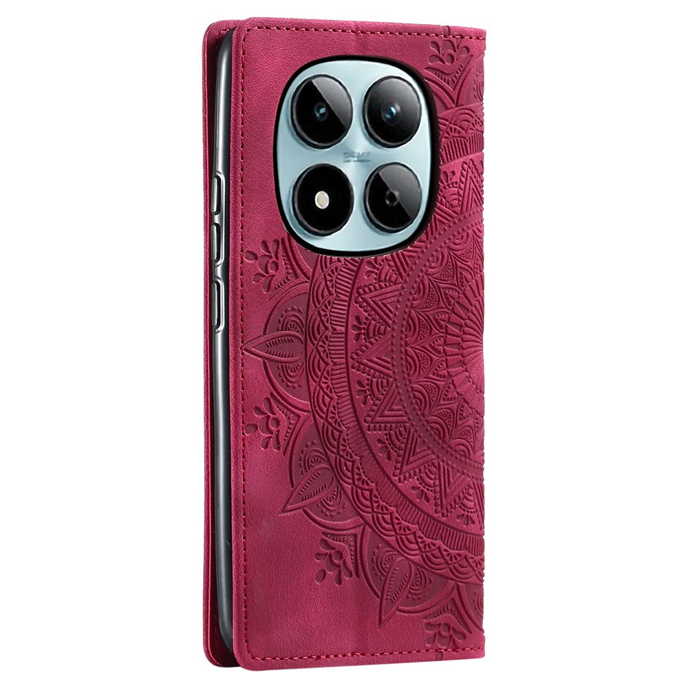 For Xiaomi Redmi Note 15 Pro 4G (Global) Case Magnetic Closing Leather Phone Cover Pattern Imprinted - Rose