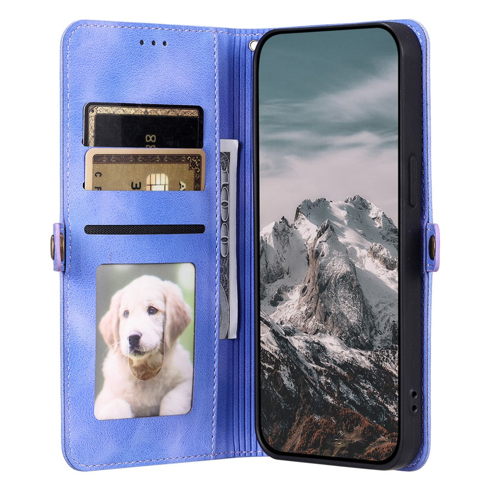 For Xiaomi Redmi Note 15 Pro 4G (Global) Case Skin Feel Totem Imprinted Wallet Leather Phone Cover with Hand Strap - Purple