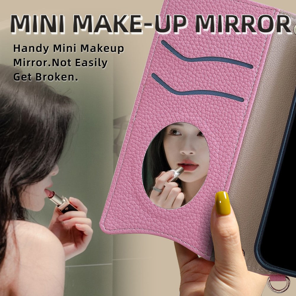 For Motorola Edge 70 5G Leather Case Wallet Stand Cover Irregular Tail Style with Chain Strap - Pink