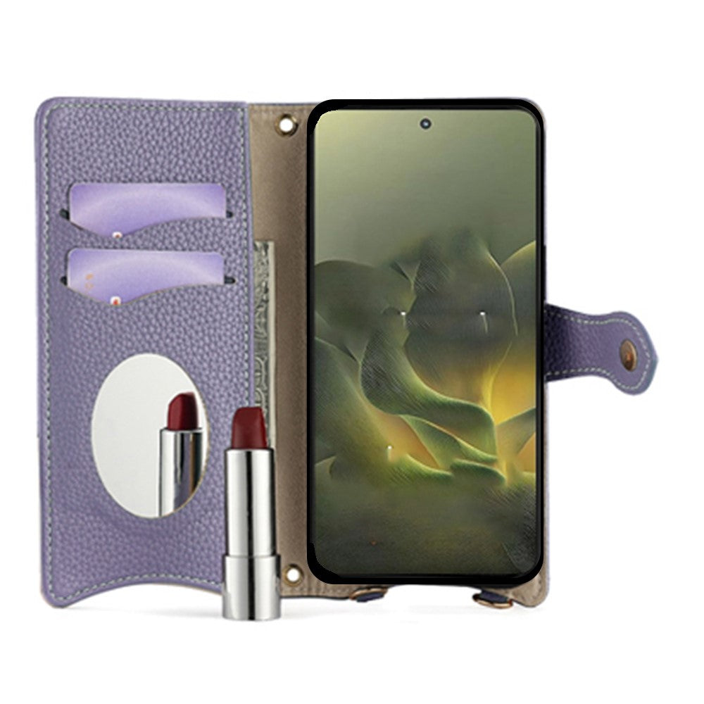 For Motorola Edge 70 5G Leather Case Wallet Stand Cover Irregular Tail Style with Chain Strap - Purple