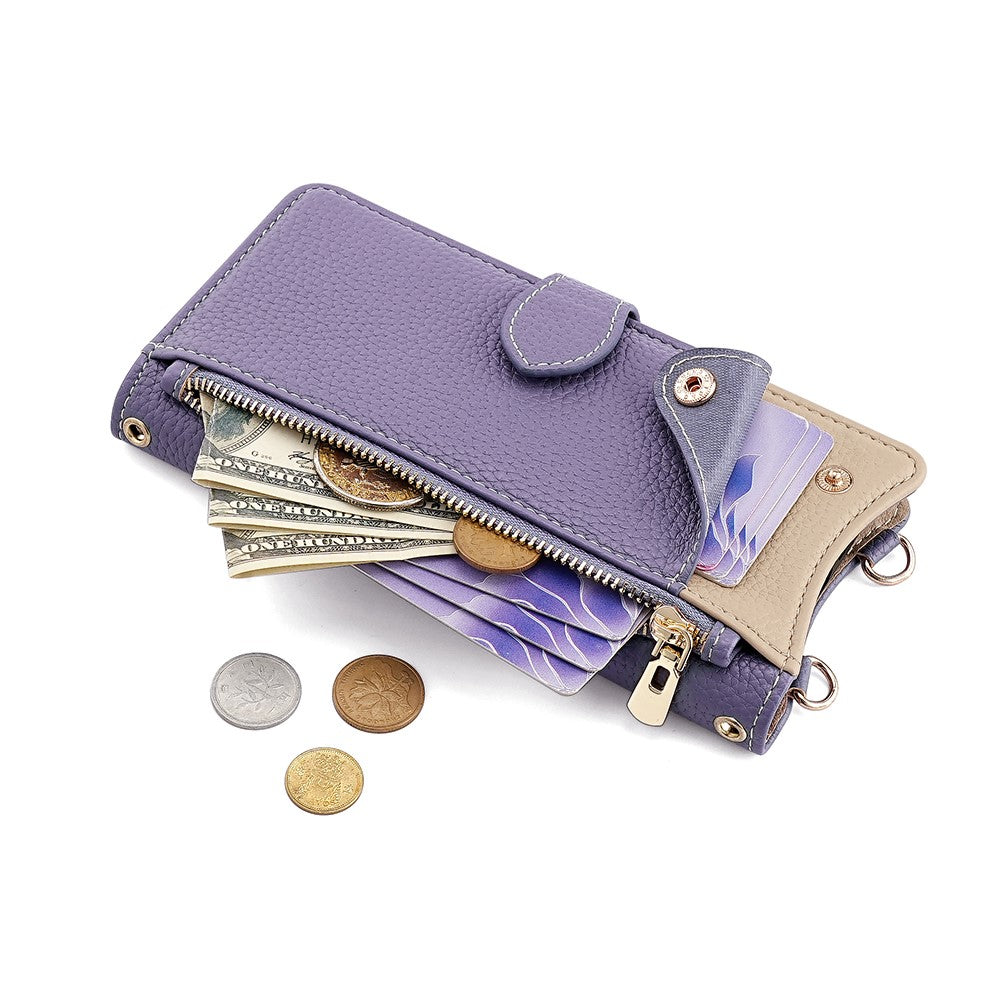 For Motorola Edge 70 5G Leather Case Wallet Stand Cover Irregular Tail Style with Chain Strap - Purple