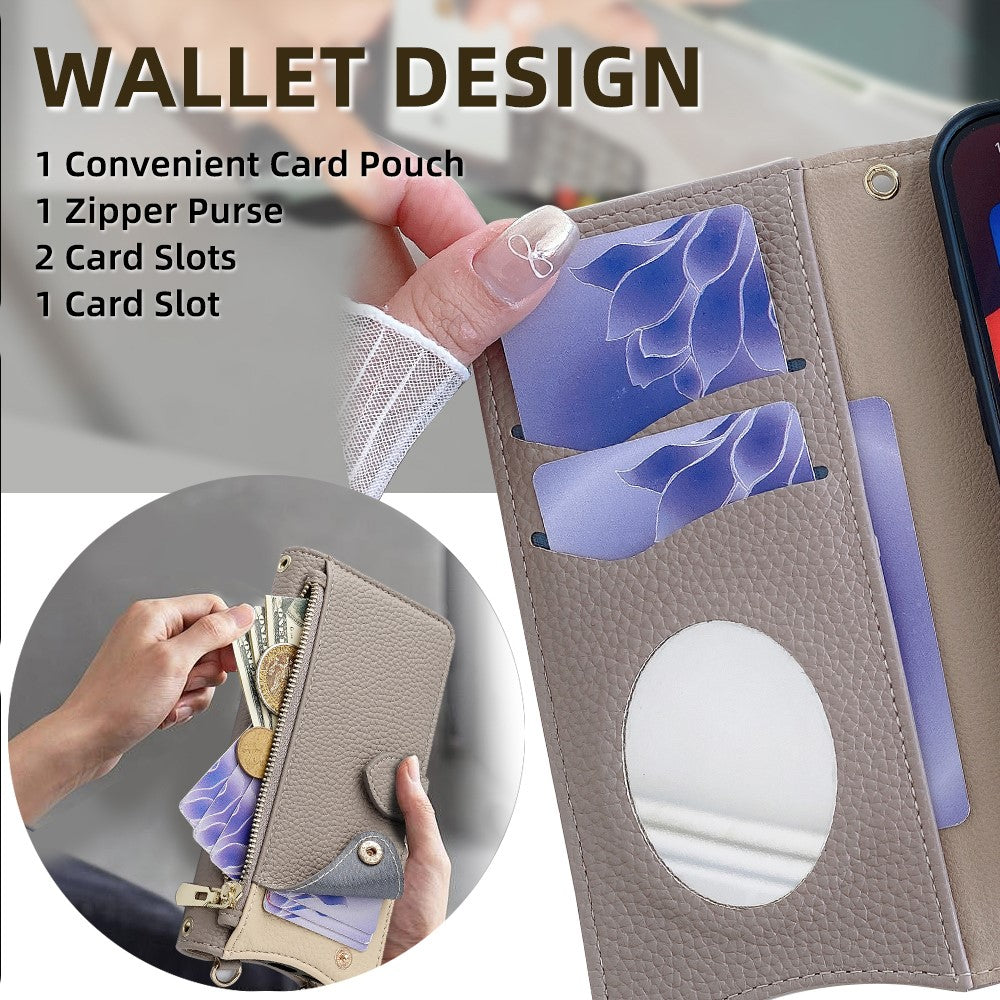 For Motorola Edge 70 5G Leather Case Wallet Stand Cover Irregular Tail Style with Chain Strap - Grey
