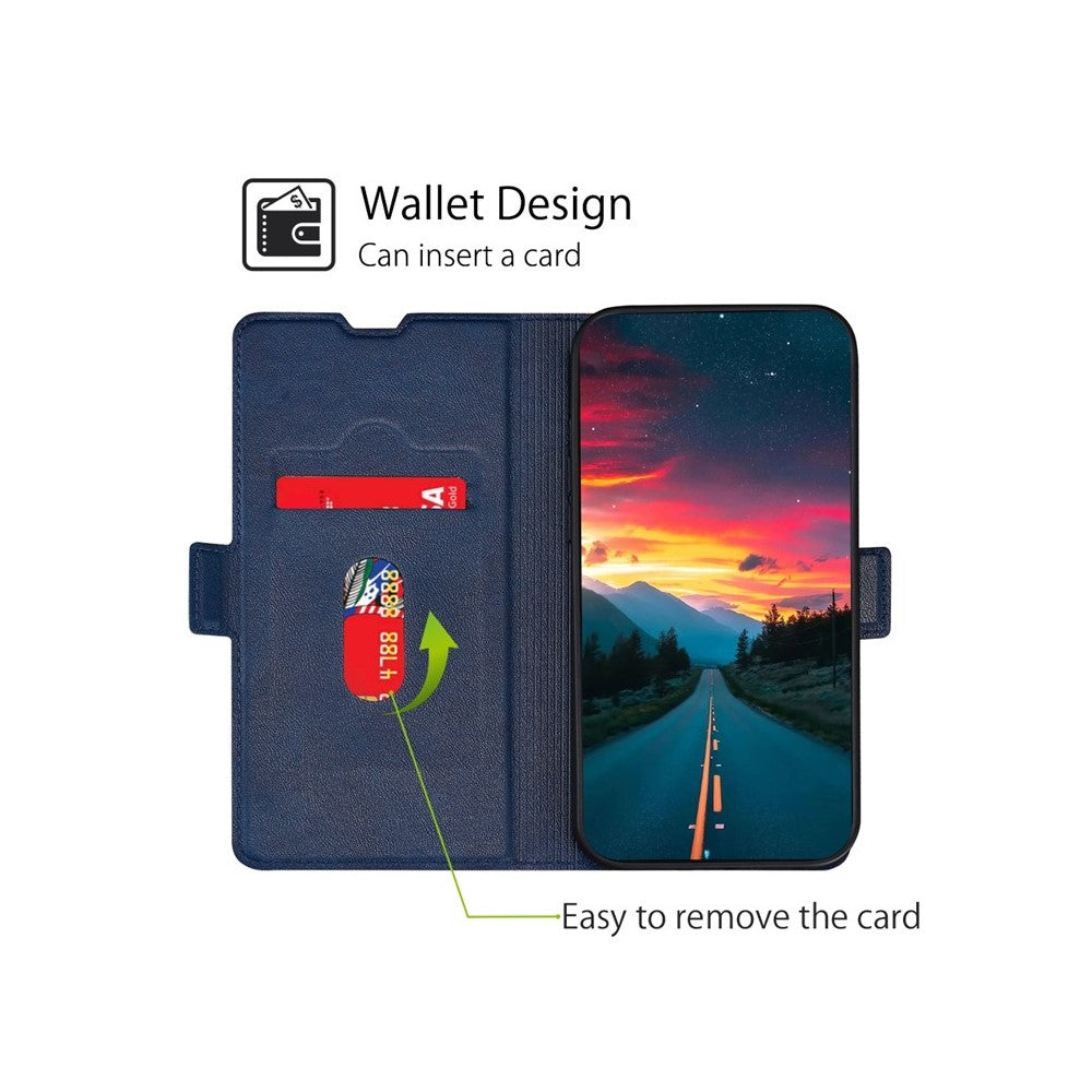 For Motorola Edge 70 5G Case Card Holder PU Leather Phone Cover - Blue