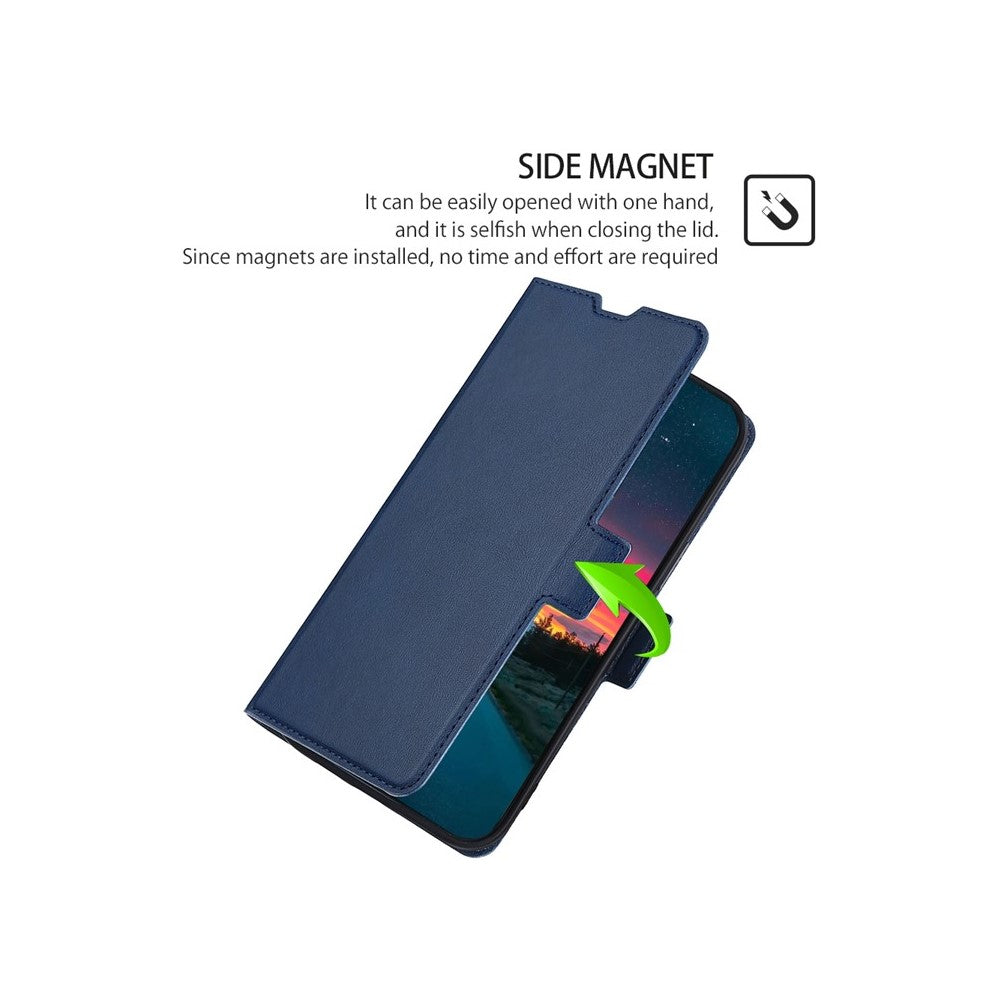 For Motorola Edge 70 5G Case Card Holder PU Leather Phone Cover - Blue