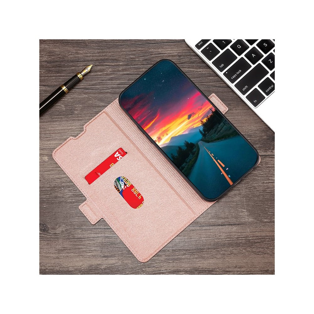 For Motorola Edge 70 5G Case Card Holder PU Leather Phone Cover - Rose Gold