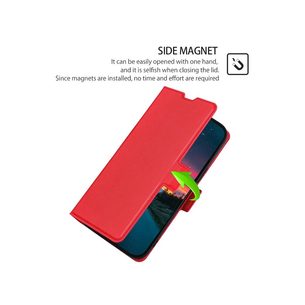 For Motorola Edge 70 5G Case Card Holder PU Leather Phone Cover - Red