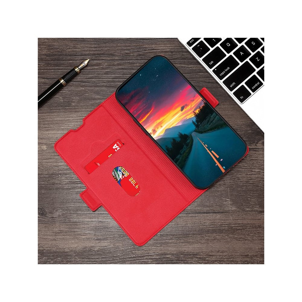 For Motorola Edge 70 5G Case Card Holder PU Leather Phone Cover - Red