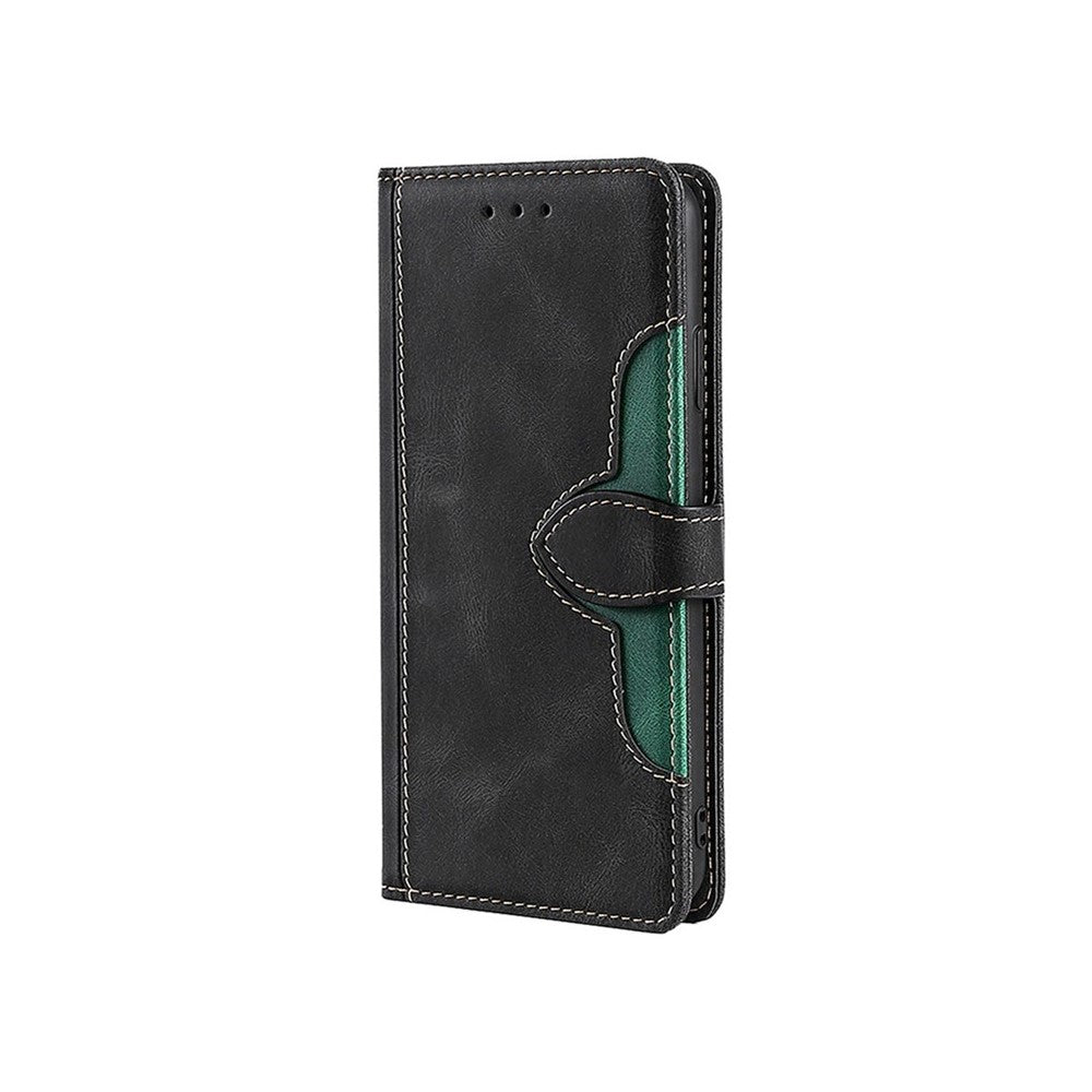 For Motorola Edge 70 5G Case Leather Wallet Phone Cover with Straw Hat Magnetic Clasp - Black
