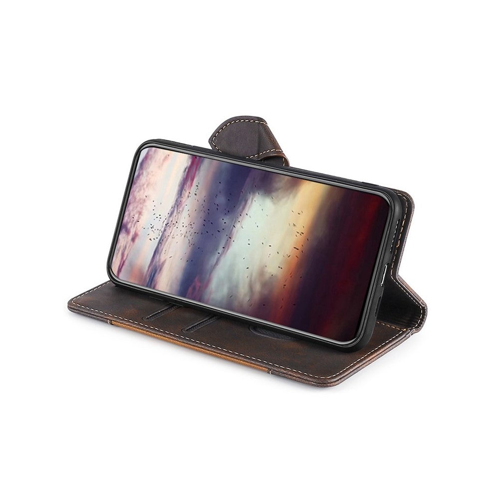 For Motorola Edge 70 5G Case Leather Wallet Phone Cover with Straw Hat Magnetic Clasp - Brown