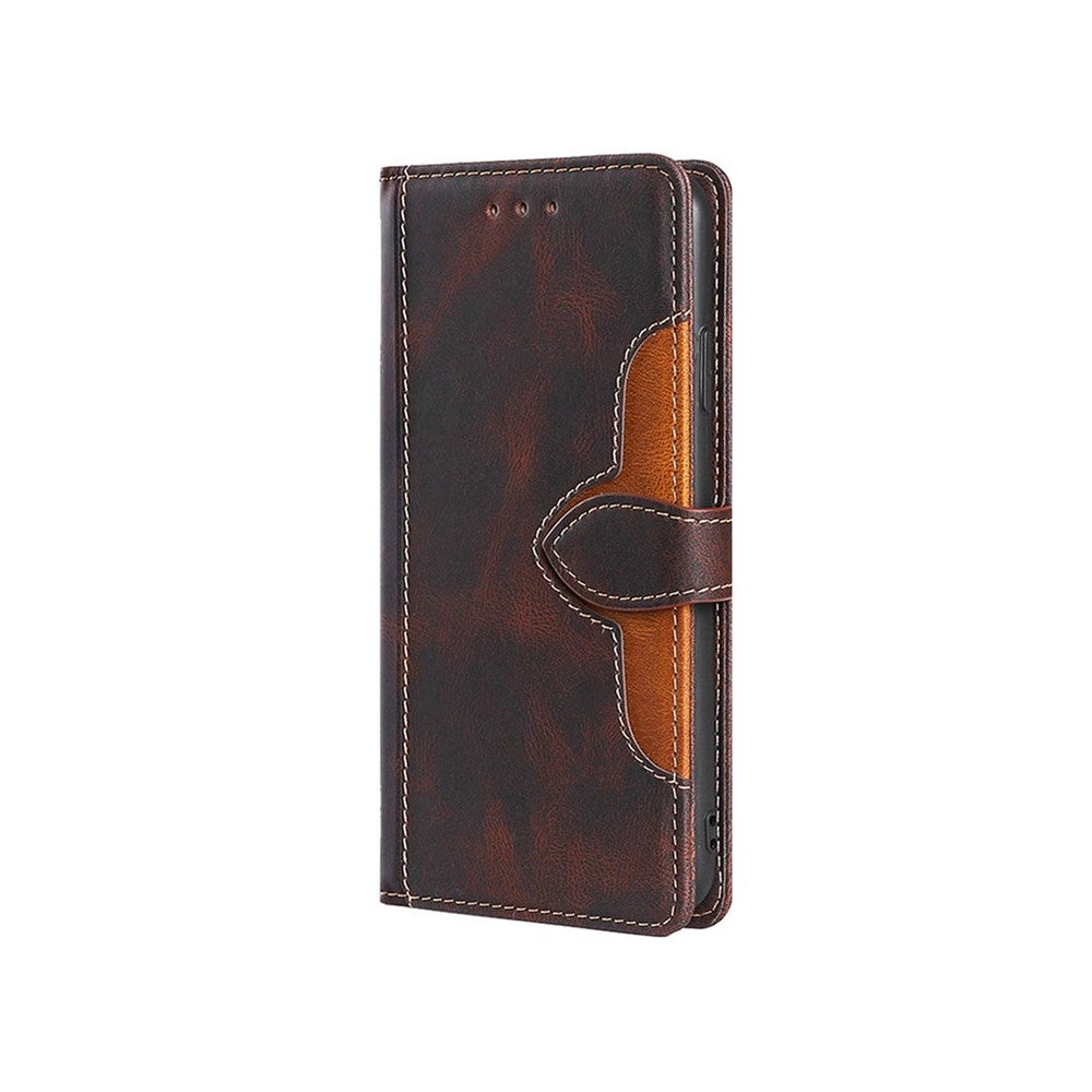 For Motorola Edge 70 5G Case Leather Wallet Phone Cover with Straw Hat Magnetic Clasp - Brown