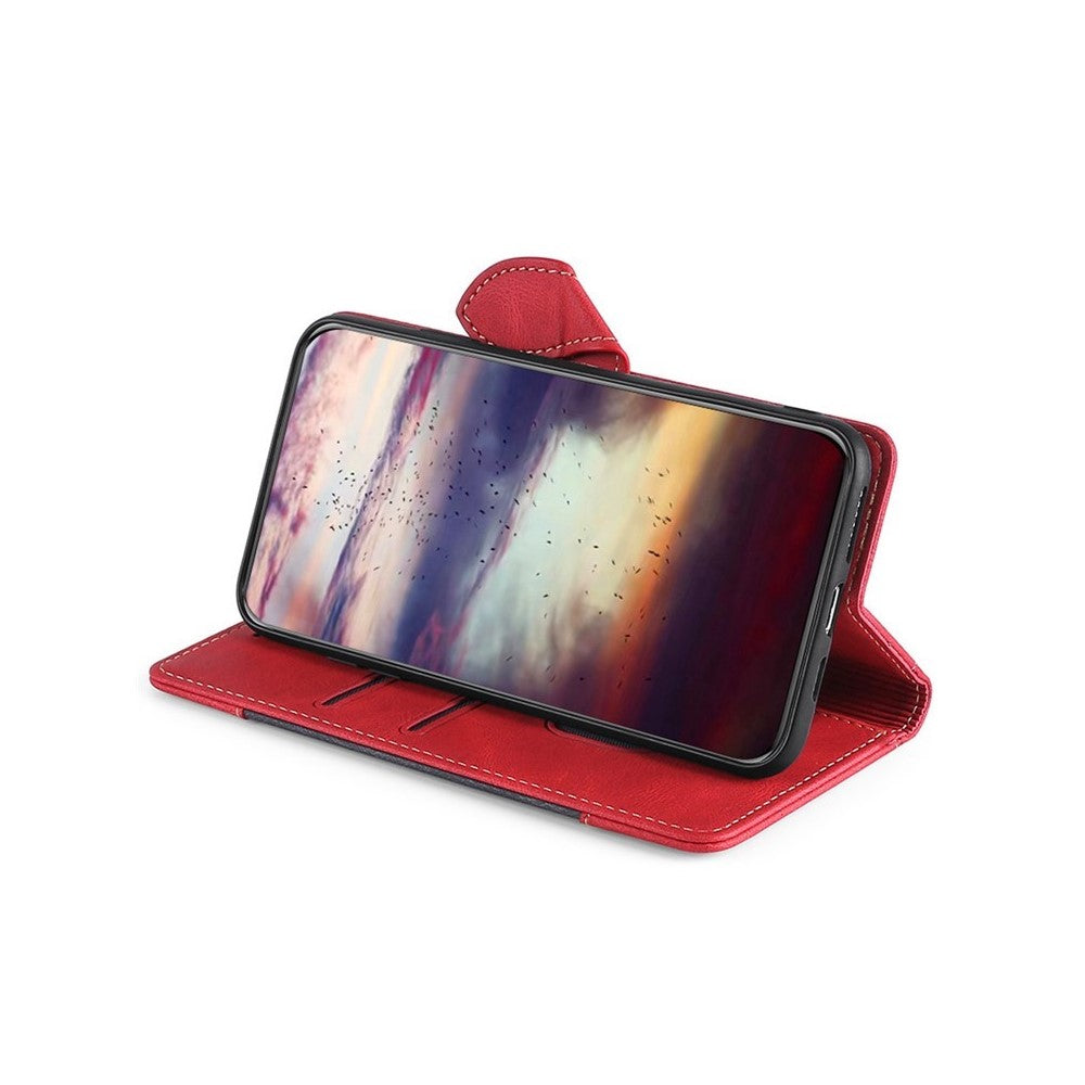 For Motorola Edge 70 5G Case Leather Wallet Phone Cover with Straw Hat Magnetic Clasp - Red