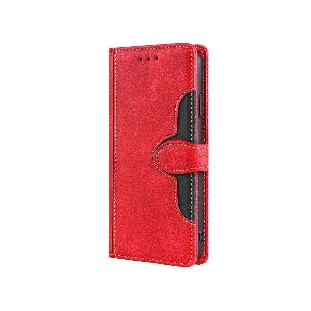For Motorola Edge 70 5G Case Leather Wallet Phone Cover with Straw Hat Magnetic Clasp - Red