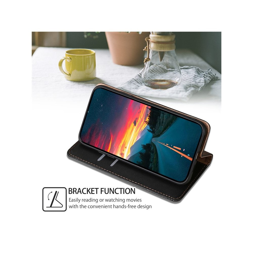 For Motorola Edge 70 5G Case Wallet PU Leather Magnetic Auto-Absorbed Phone Cover - Black