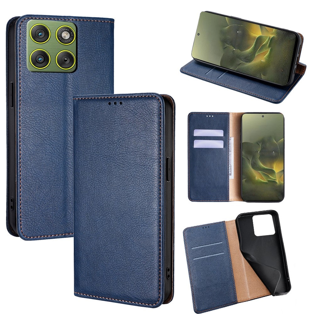 For Motorola Edge 70 5G Case Wallet PU Leather Magnetic Auto-Absorbed Phone Cover - Blue