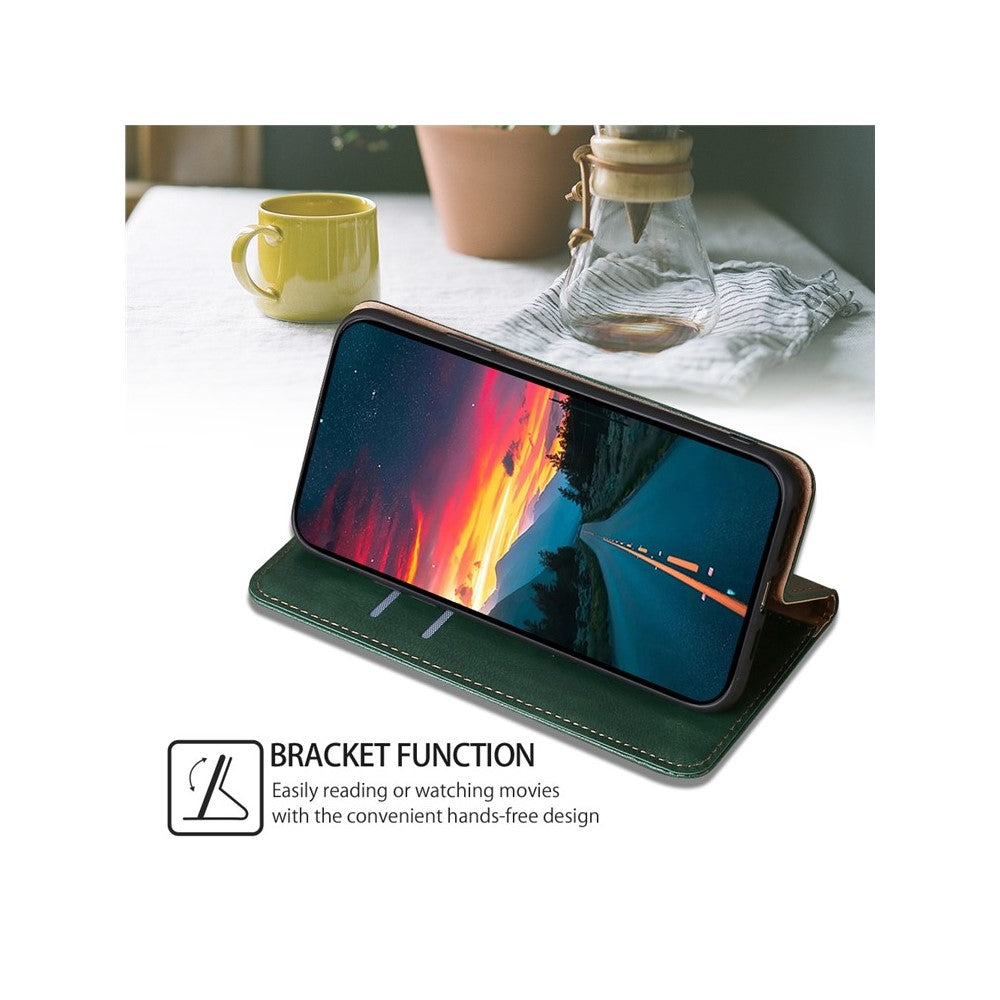 For Motorola Edge 70 5G Case Wallet PU Leather Magnetic Auto-Absorbed Phone Cover - Green