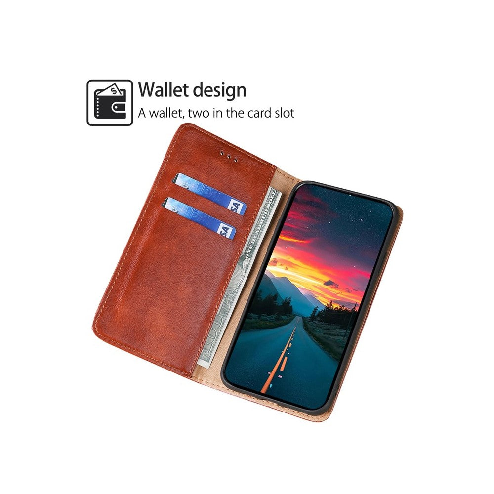 For Motorola Edge 70 5G Case Wallet PU Leather Magnetic Auto-Absorbed Phone Cover - Brown