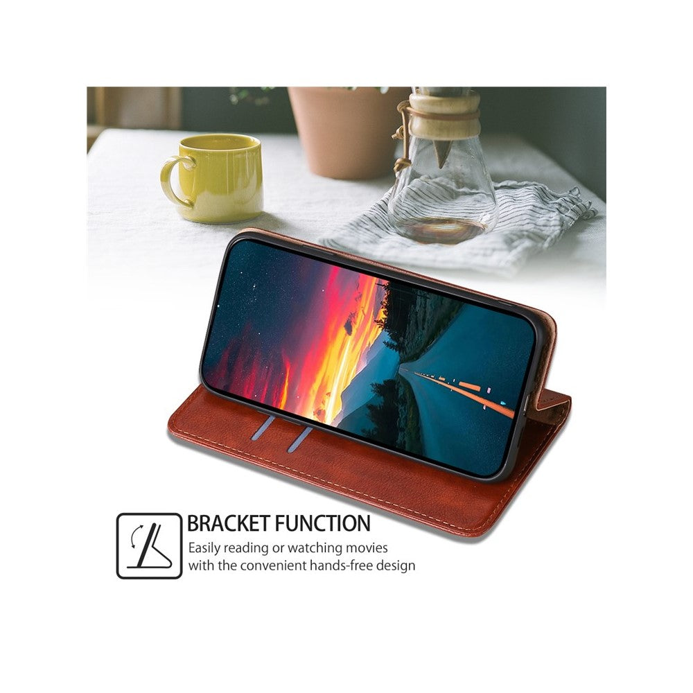 For Motorola Edge 70 5G Case Wallet PU Leather Magnetic Auto-Absorbed Phone Cover - Brown
