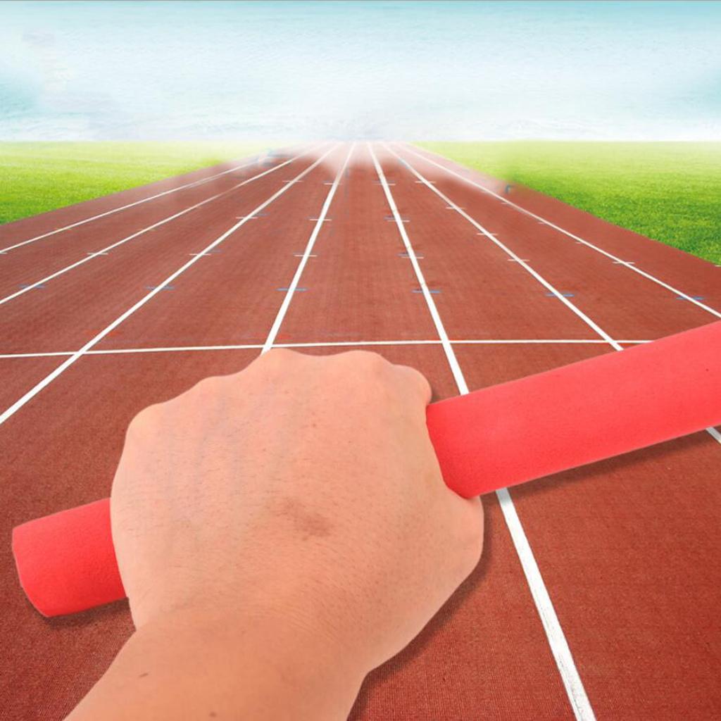 2xStainless Steel Foam Relay Baton for Track and Field Outdoor Running black