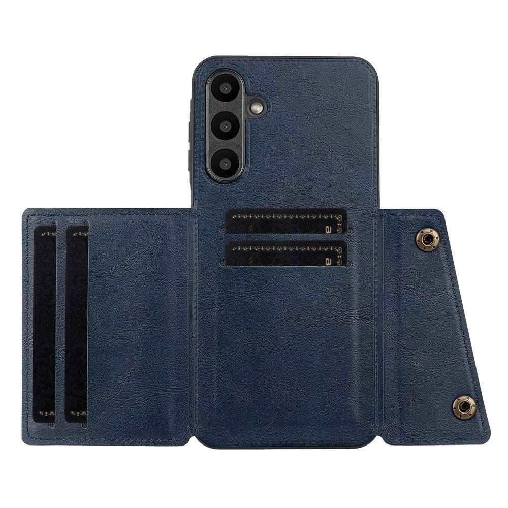 For Samsung Galaxy A57 5G Case with Card Slots Kickstand Leather + TPU Phone Cover - Blue