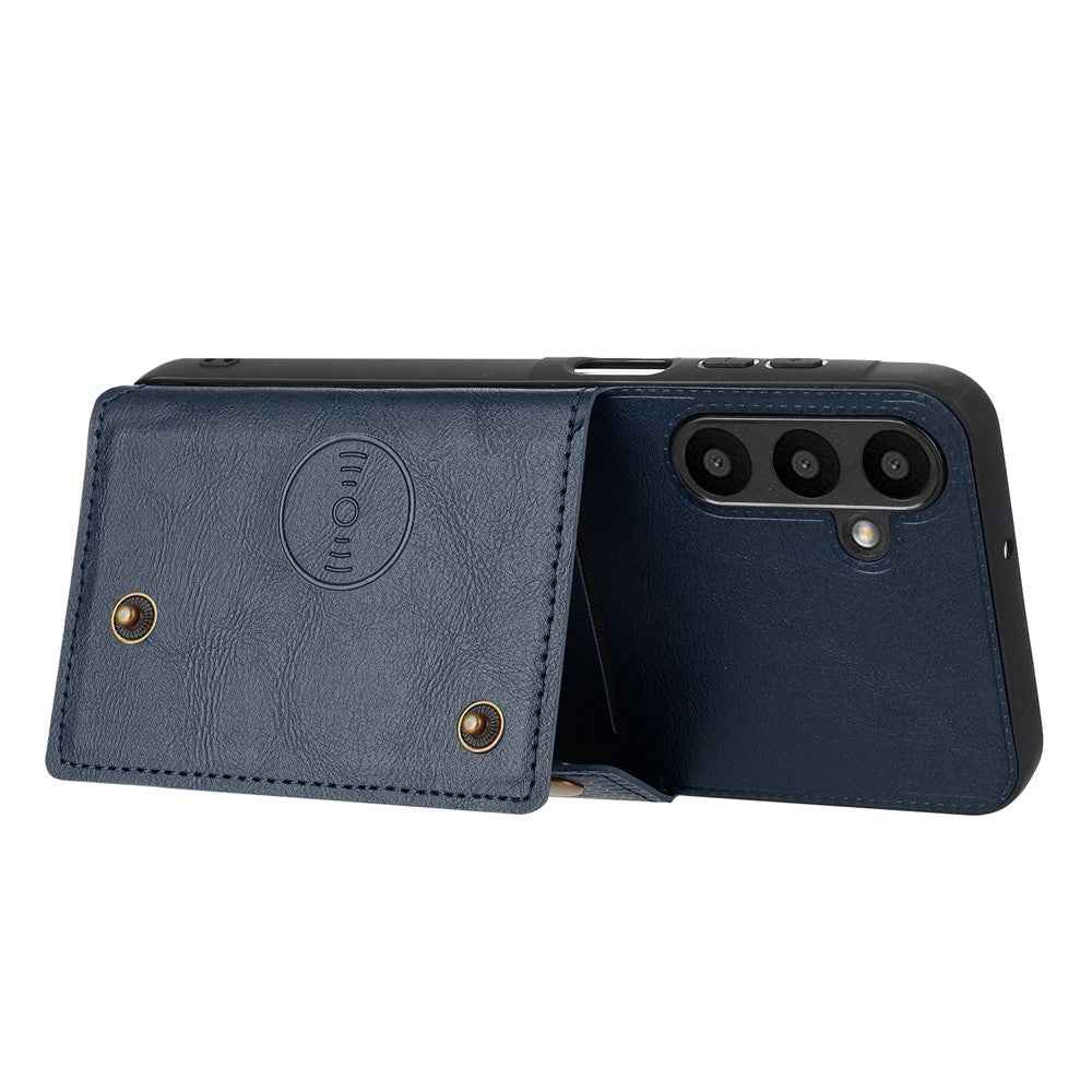 For Samsung Galaxy A57 5G Case with Card Slots Kickstand Leather + TPU Phone Cover - Blue