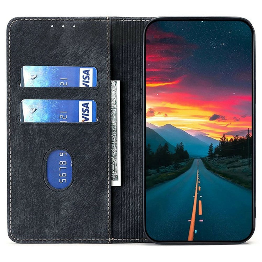 For Motorola Edge 70 5G Case RFID Blocking Wallet Foldable Stand Leather Phone Cover - Black