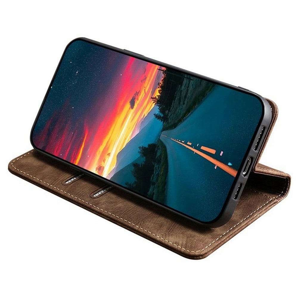 For Motorola Edge 70 5G Case RFID Blocking Wallet Foldable Stand Leather Phone Cover - Brown