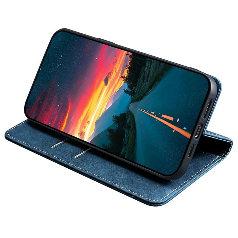 For Motorola Edge 70 5G Case RFID Blocking Wallet Foldable Stand Leather Phone Cover - Blue