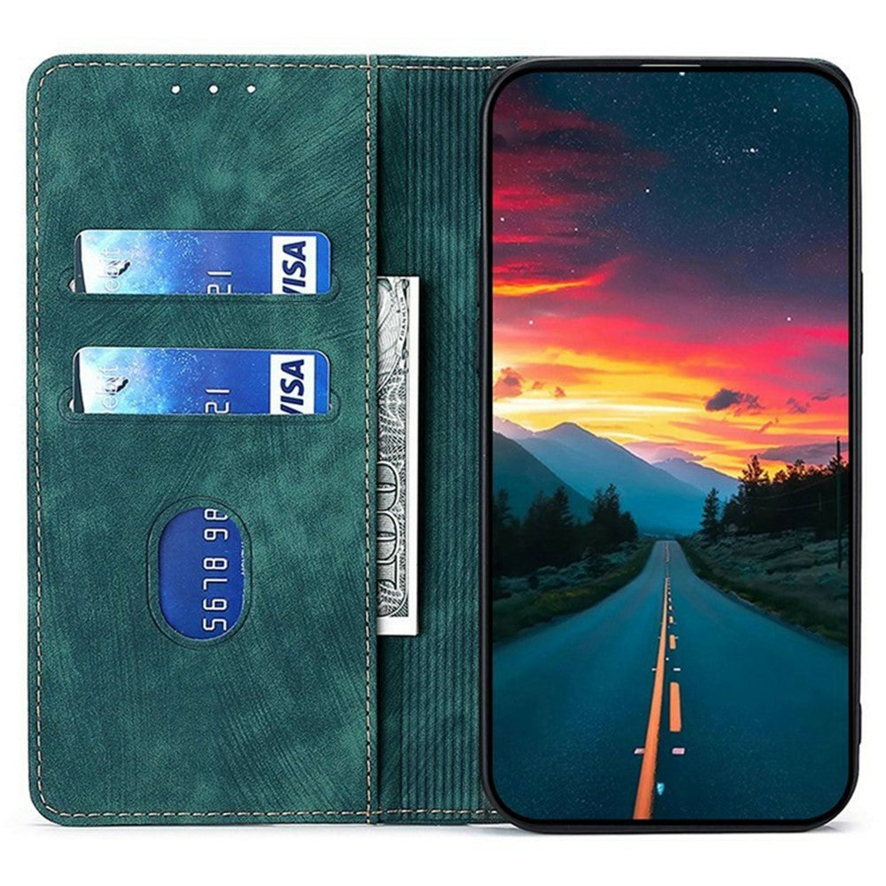 For Motorola Edge 70 5G Case RFID Blocking Wallet Foldable Stand Leather Phone Cover - Green